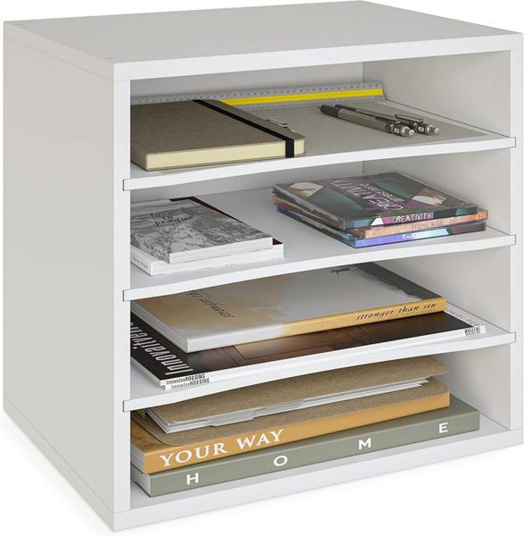 4-Tier File Organizer Letter Tray, White