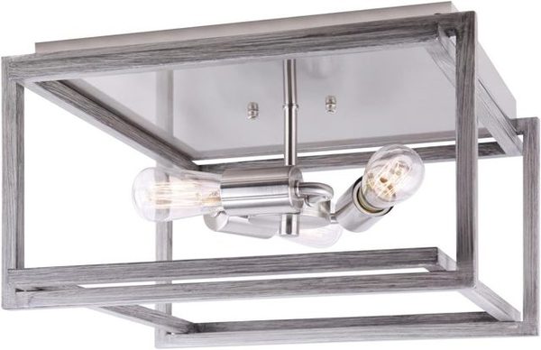 Canarm Carli 3-Light Flush Mount Ceiling Light, Brushed Nickel