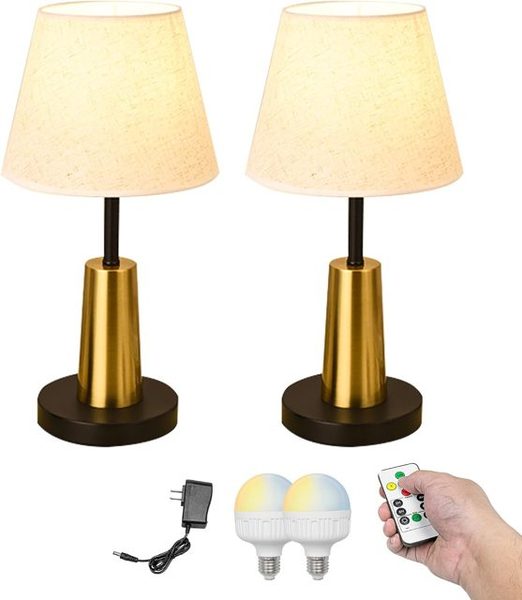 Kiven Cordless Rechargeable Table Lamp with Remote, Dimmable
