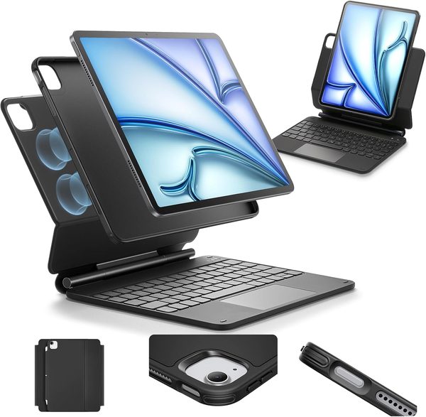 ESR Keyboard Case for iPad Air 11 and iPad Pro 11, Trackpad, Backlit