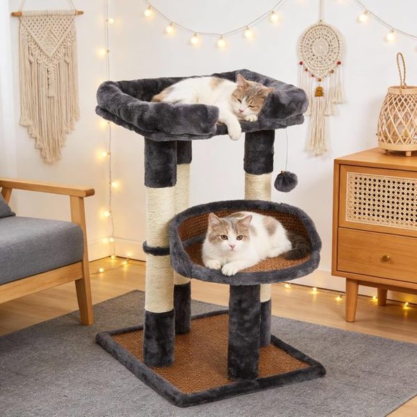 27 Multi-Level Cat Tree with Double Beds