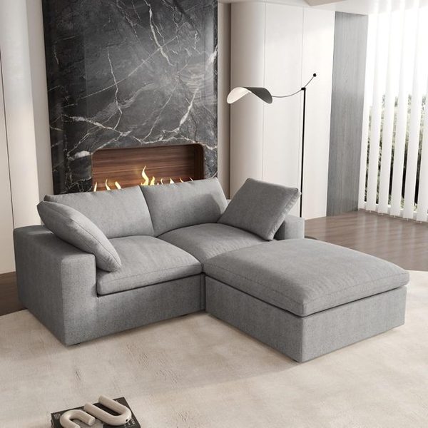 Cloud Couch L-Shaped Modular Sectional, Grey