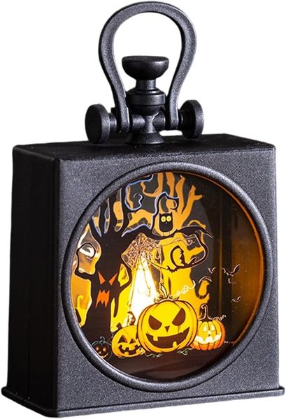 Halloween Pumpkin Tabletop Lantern with Warm LED Glow