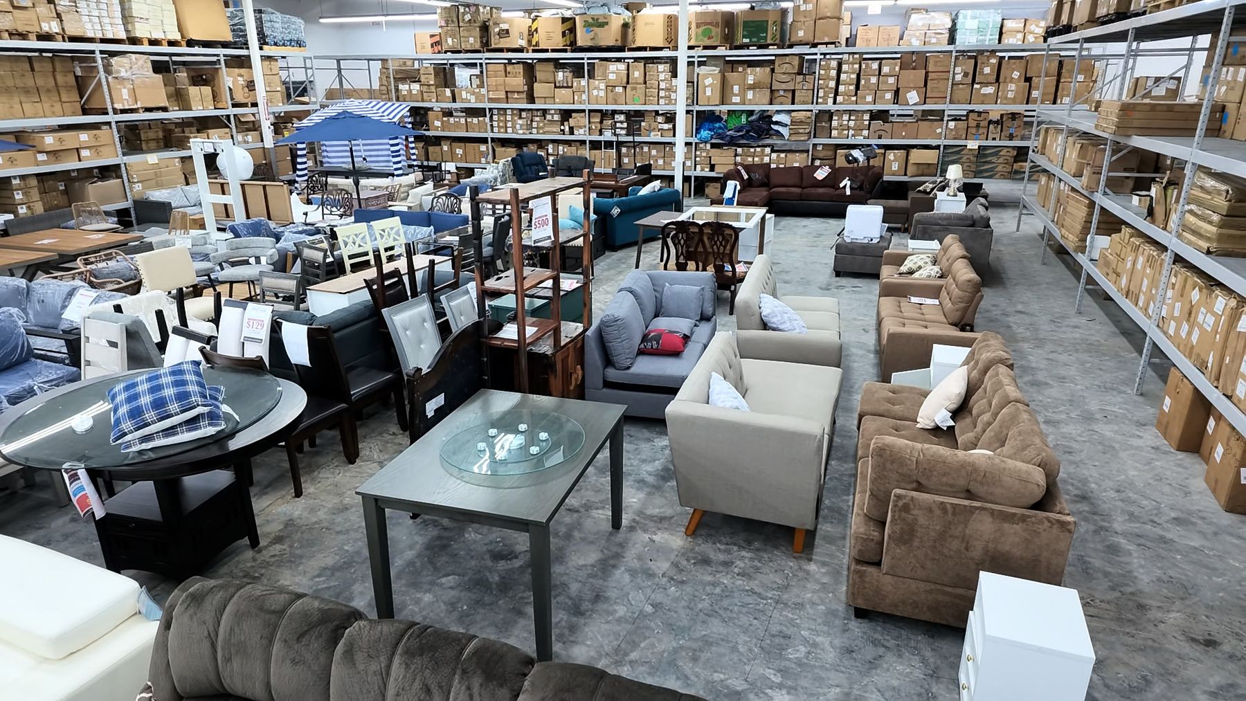Furniture, on the floor and ready to go